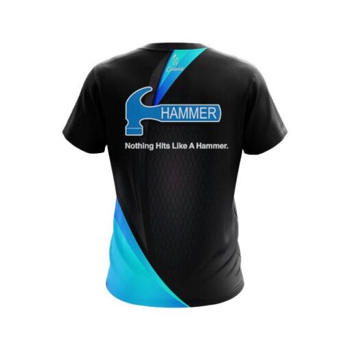 Hammer Carbon Aqua Swirl CoolWick Bowling Jersey - Image 2