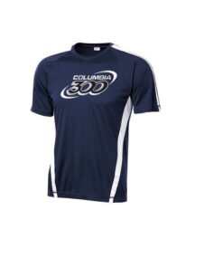 Columbia 300 Men's Chaos Performance Crew Neck Bowling Shirt Dri-Fit Navy White