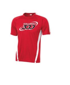 Columbia 300 Men's Chaos Performance Crew Neck Bowling Shirt Dri-Fit Red White
