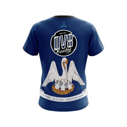 DV8 Louisiana  Flag CoolWick Bowling Jersey - Image 2
