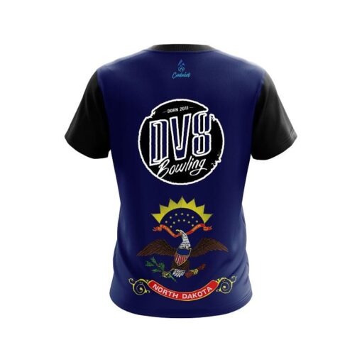 DV8 North Dakota Flag CoolWick Bowling Jersey - Image 2
