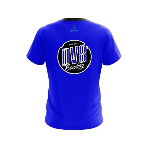 DV8 Plain Blue CoolWick Bowling Jersey - Image 2