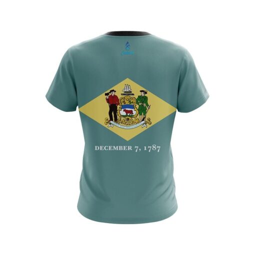 Plain Delaware Flag CoolWick Bowling Jersey - Image 2