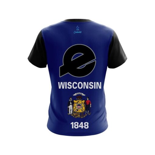 Ebonite Wisconsin  Flag CoolWick Bowling Jersey - Image 2
