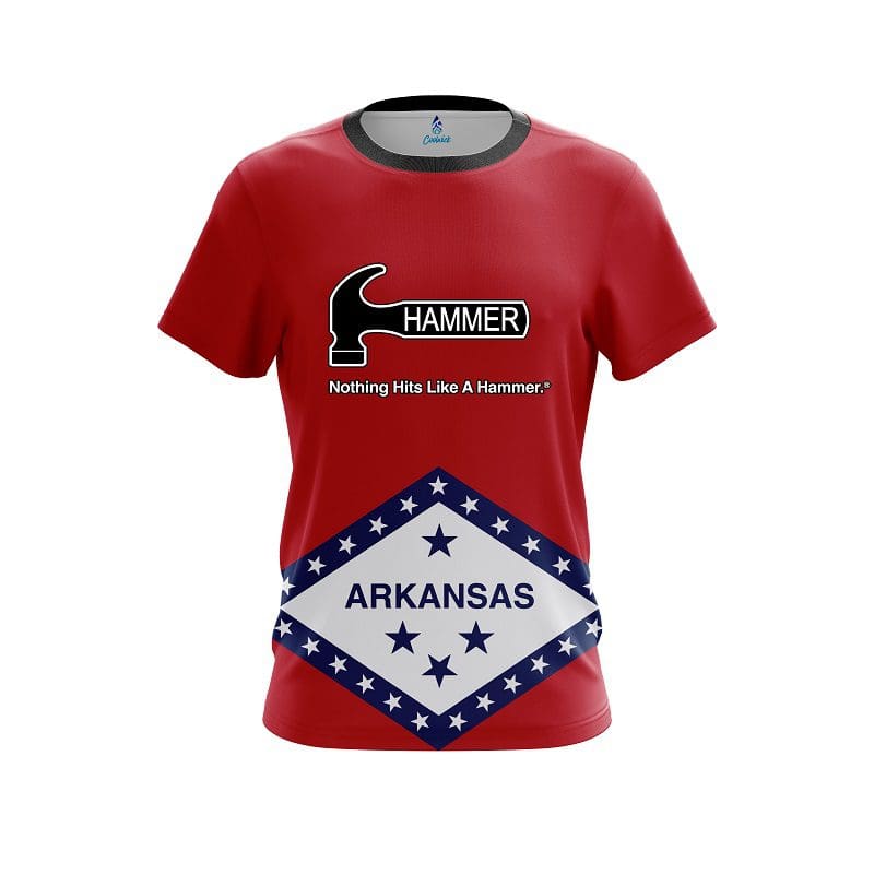 Hammer Arkansas Flag CoolWick Bowling Jersey