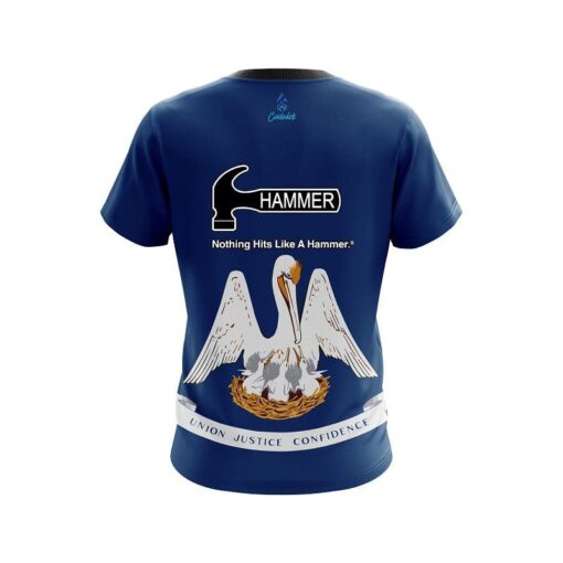 Hammer Louisiana Flag CoolWick Bowling Jersey - Image 2