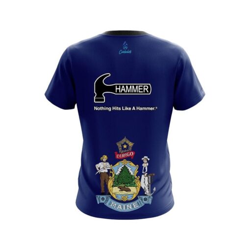 Hammer Maine Flag CoolWick Bowling Jersey - Image 2