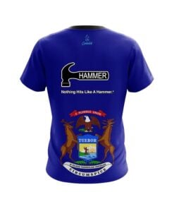Alternative view of Hammer Michigan Flag CoolWick Bowling Jersey