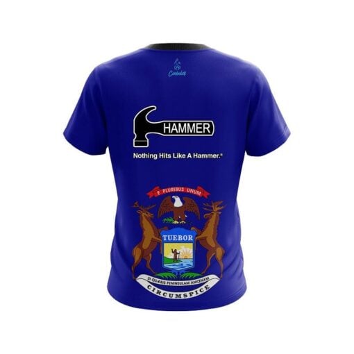 Hammer Michigan Flag CoolWick Bowling Jersey - Image 2