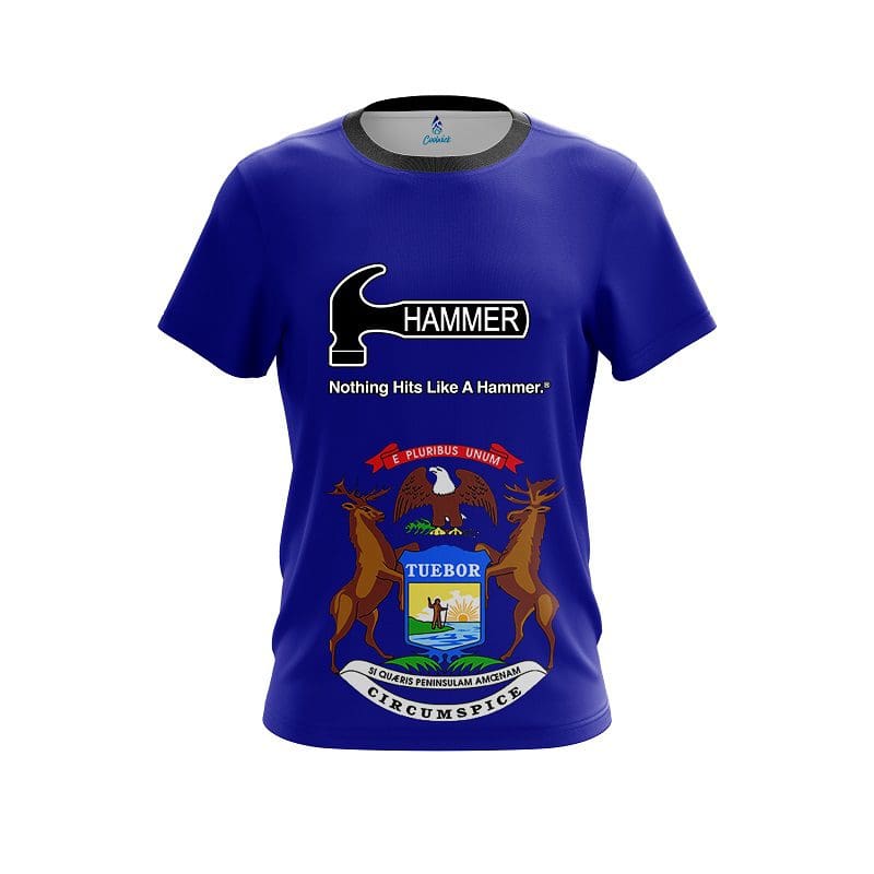 Hammer Michigan Flag CoolWick Bowling Jersey
