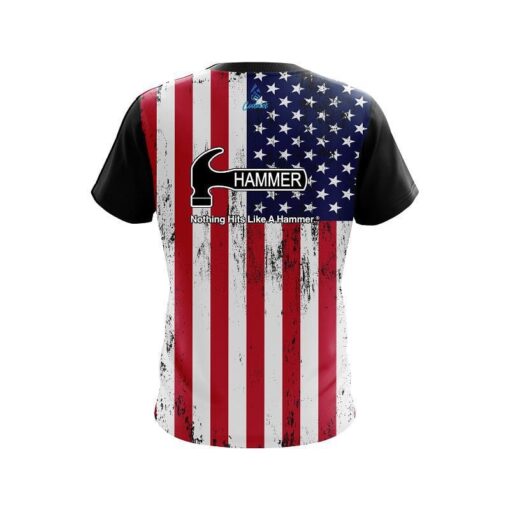 Hammer USA Flag CoolWick Bowling Jersey - Image 2