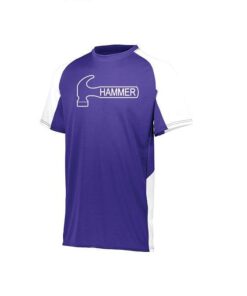 Hammer Men's Hot Sauce Performance Crew Neck Bowling Shirt Dri-Fit Purple White
