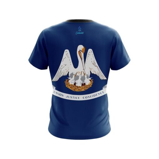 Plain Louisiana Flag CoolWick Bowling Jersey - Image 2