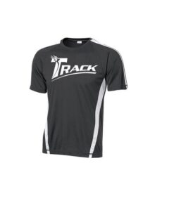 Track Men's MX05 Performance Crew Neck Bowling Shirt Dri-Fit Graphite White