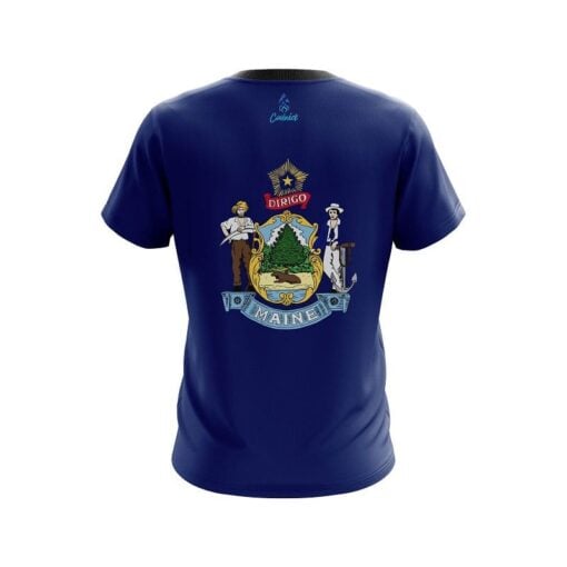 Plain Maine Flag CoolWick Bowling Jersey - Image 2