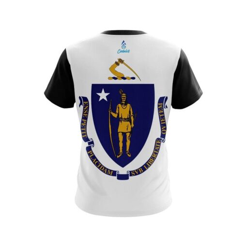 Plain Masssachucets Flag CoolWick Bowling Jersey - Image 2