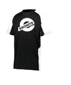 Ebonite Men's Maxim Performance Crew Neck Bowling Shirt Dri-Fit Black White