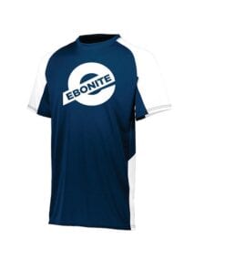 Ebonite Men's Mission Performance Polo Bowling Shirt DriFit Blue Black White 