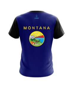 Alternative view of Plain Montana Flag CoolWick Bowling Jersey