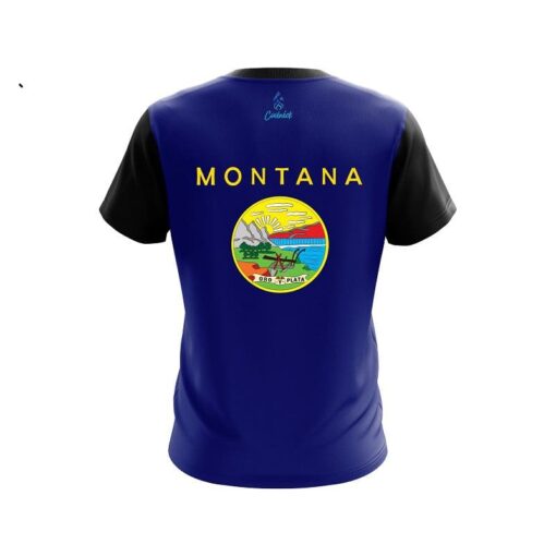 Plain Montana Flag CoolWick Bowling Jersey - Image 2