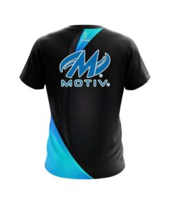 Alternative view of Motiv Carbon Aqua Swirl CoolWick Bowling Jersey