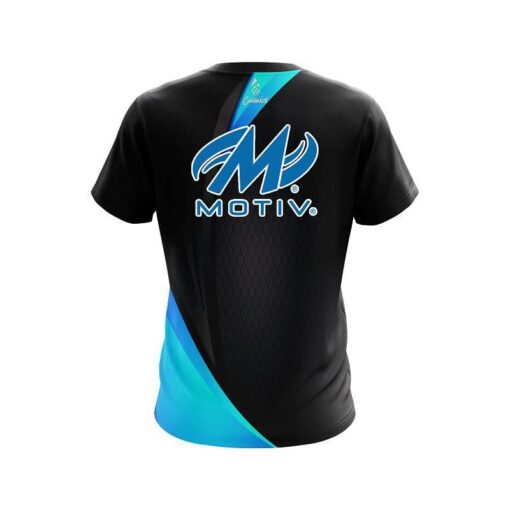 Motiv Carbon Aqua Swirl CoolWick Bowling Jersey - Image 2