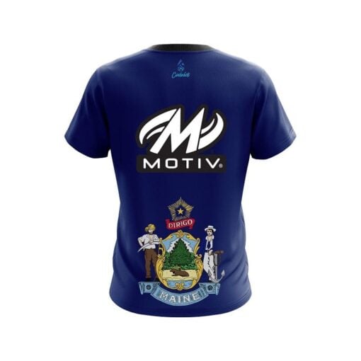 Motiv Maine Flag CoolWick Bowling Jersey - Image 2