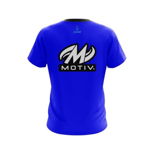 Motiv Plain Blue CoolWick Bowling Jersey - Image 2