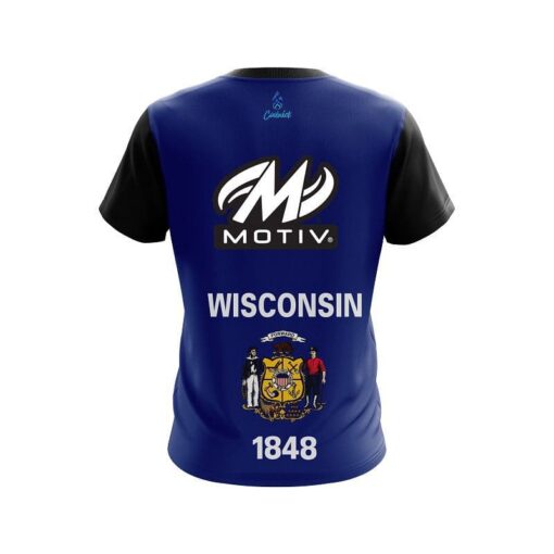 Motiv Wisconsin Flag CoolWick Bowling Jersey - Image 2