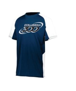 Columbia 300 Men's Camo Performance Crew Bowling Shirt Dri-Fit Black Carbon 