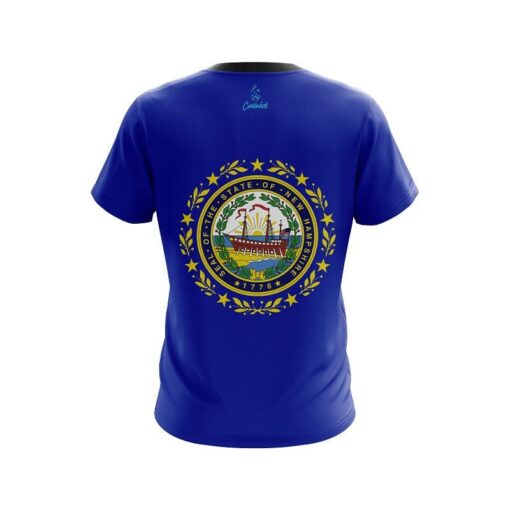 Plain New Hampshire Flag CoolWick Bowling Jersey - Image 2