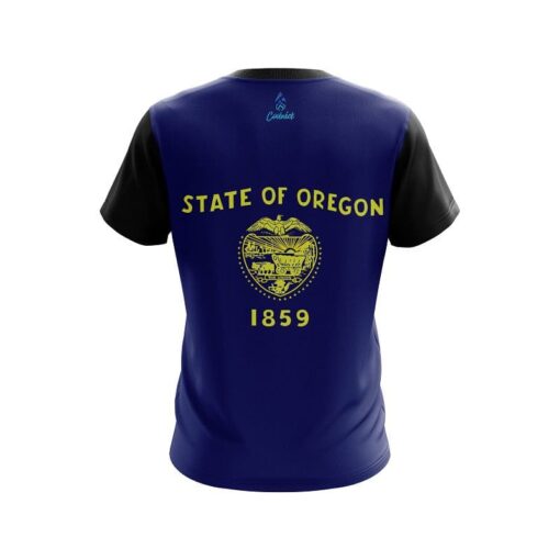 Plain Oregon Flag CoolWick Bowling Jersey - Image 2