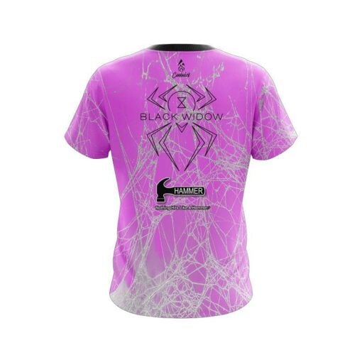 Hammer Black Widow Pink Web CoolWick Bowling Jersey - Image 2