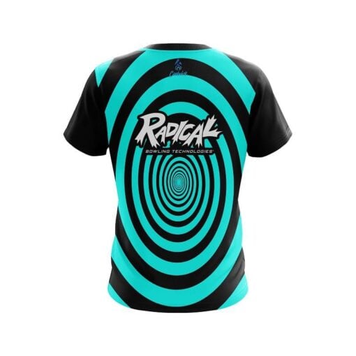 Radical Aqua Swirl CoolWick Bowling Jersey - Image 2