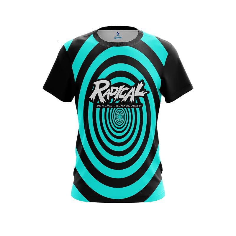 Radical Aqua Swirl CoolWick Bowling Jersey