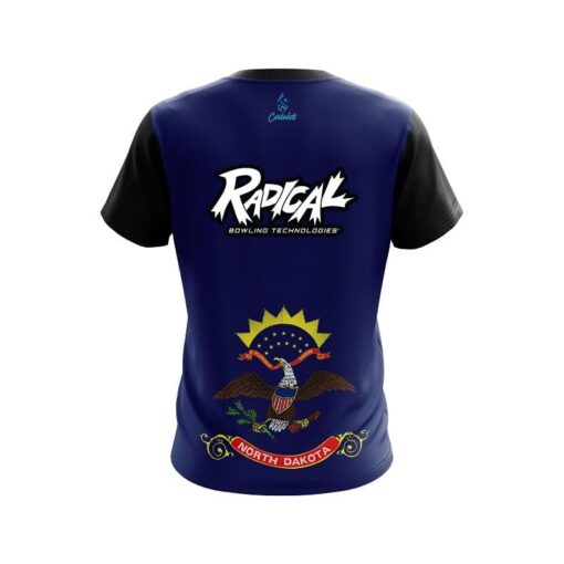 Radical North Dakota Flag CoolWick Bowling Jersey - Image 2