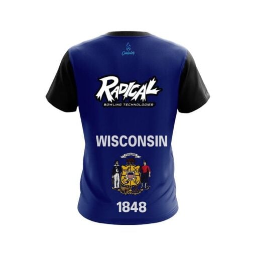 Radical Wisconsin  Flag CoolWick Bowling Jersey - Image 2