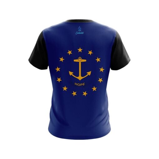 Plain Rhode Island Flag CoolWick Bowling Jersey - Image 2