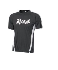 Radical Men's Slash Performance Crew Neck Bowling Shirt Dri-Fit Graphite White