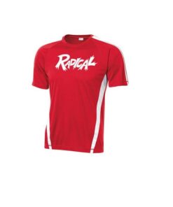Radical Men's Slash Performance Crew Neck Bowling Shirt Dri-Fit Red White