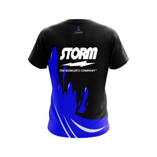 Storm Blue Splash CoolWick Bowling Jersey - Image 2