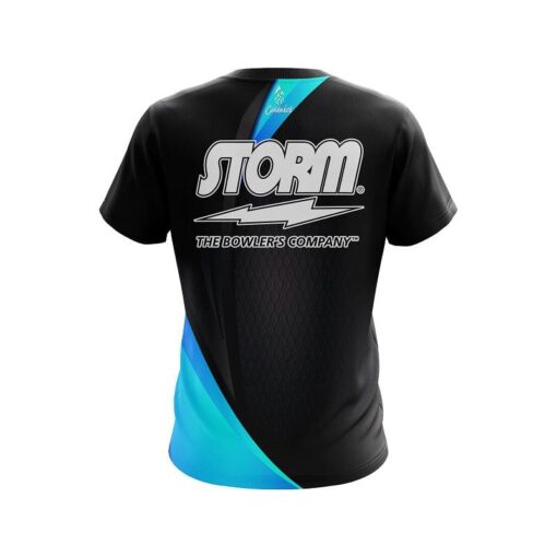 Storm Carbon Aqua Swirl CoolWick Bowling Jersey - Image 2
