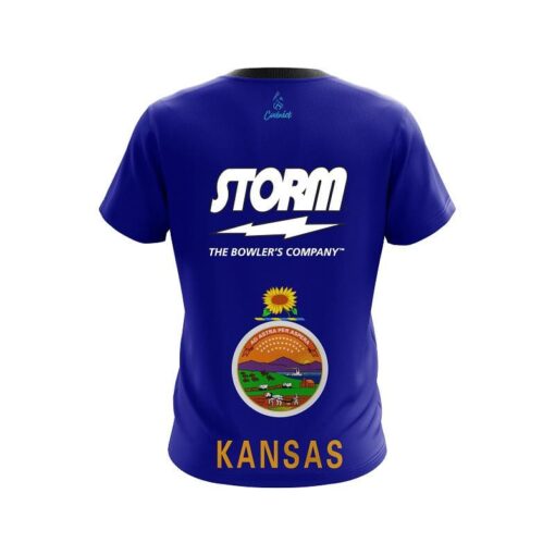 Storm Kansas Flag CoolWick Bowling Jersey - Image 2