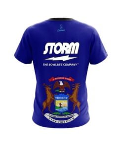 Alternative view of Storm Michigan Flag CoolWick Bowling Jersey