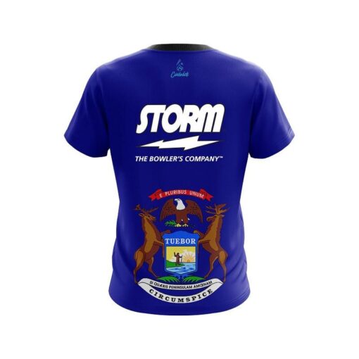 Storm Michigan Flag CoolWick Bowling Jersey - Image 2