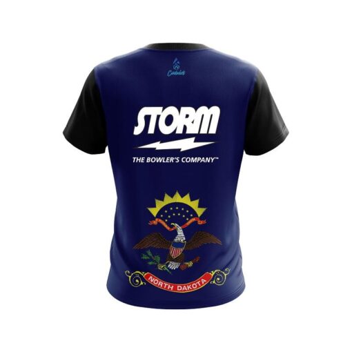 Storm North Dakota Flag CoolWick Bowling Jersey - Image 2
