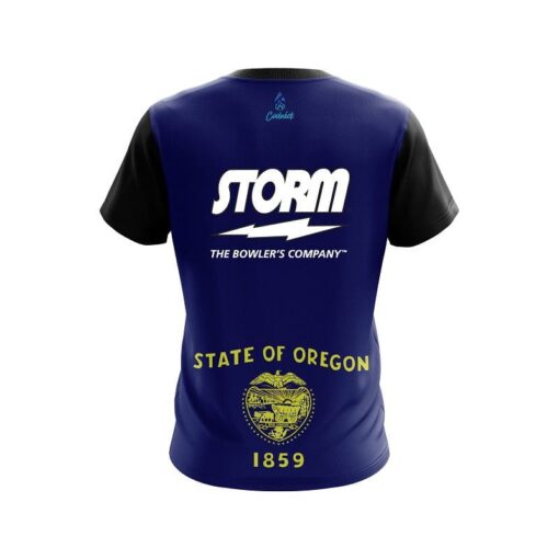 Storm Oregon Flag CoolWick Bowling Jersey - Image 2