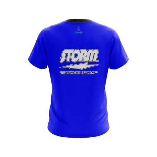 Storm Plain Blue CoolWick Bowling Jersey - Image 2