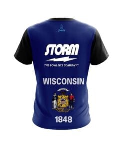 Alternative view of Storm Wisconsin Flag CoolWick Bowling Jersey