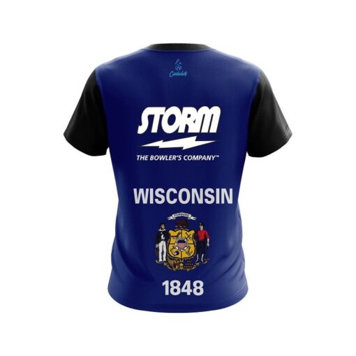 Storm Wisconsin Flag CoolWick Bowling Jersey - Image 2
